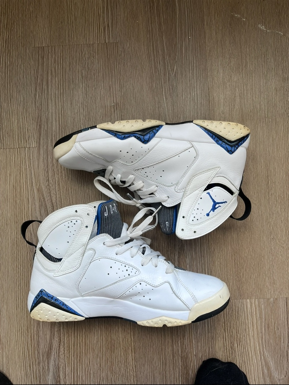 Jordan Blue and White High-Top Basketball Sneakers